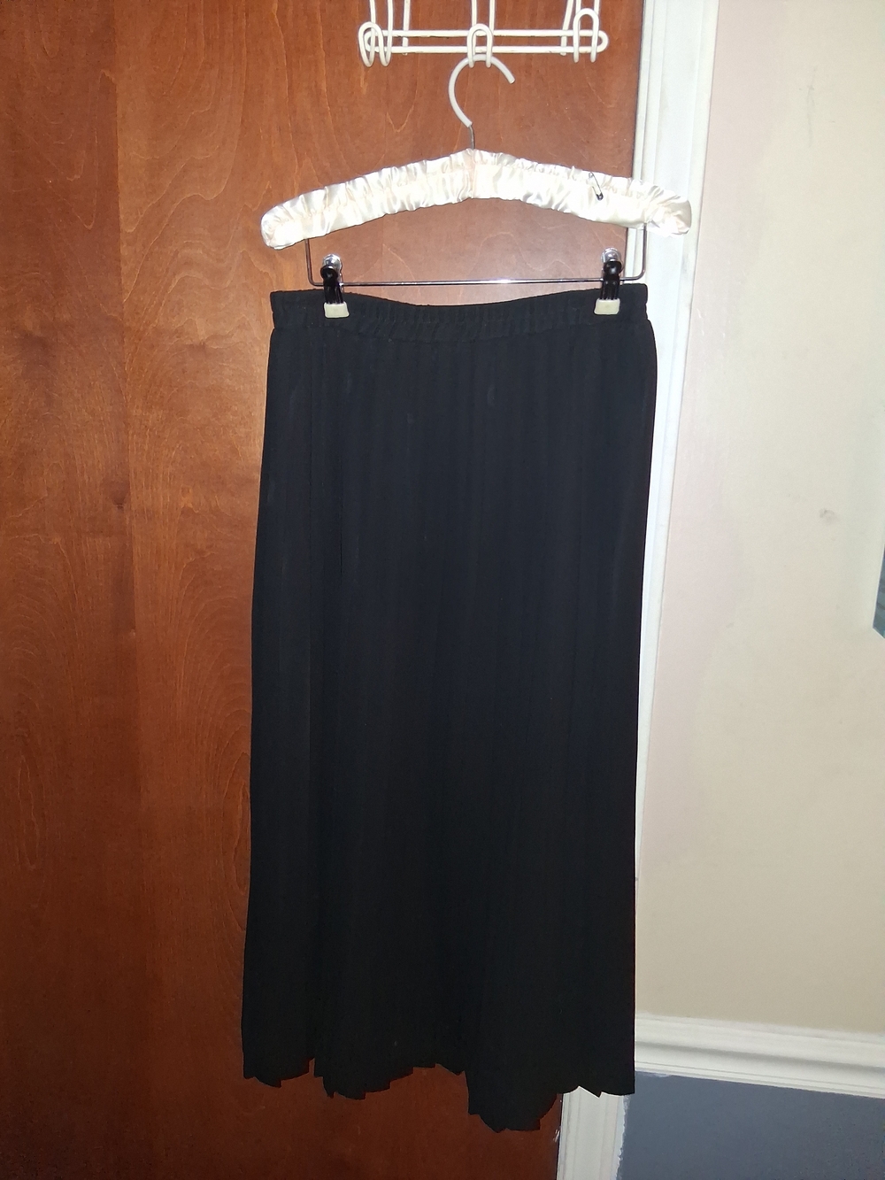 Michele Black Pleated Maxi Skirt